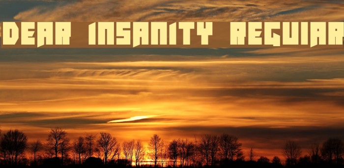Dear Insanity Regular Font examples