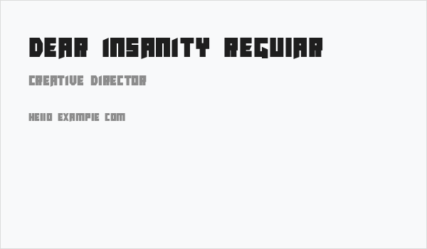 Dear Insanity Regular Business Card