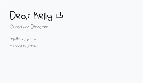 Dear Kelly © Business Card