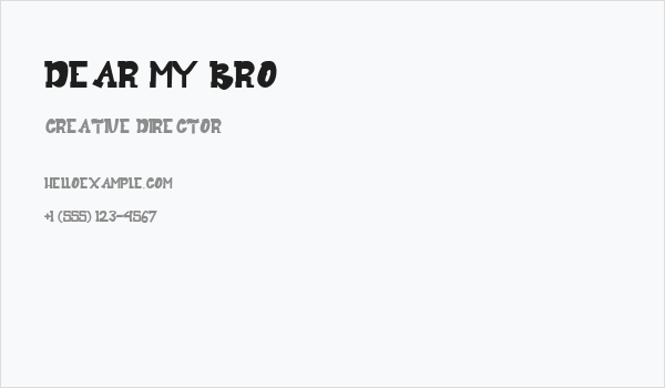 Dear My Bro Business Card
