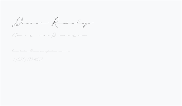 Dear Rialy Business Card