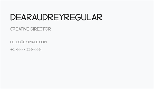 DearAudreyRegular Business Card