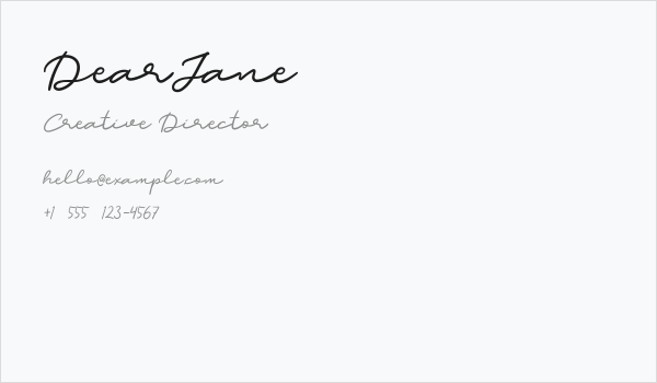 DearJane Business Card