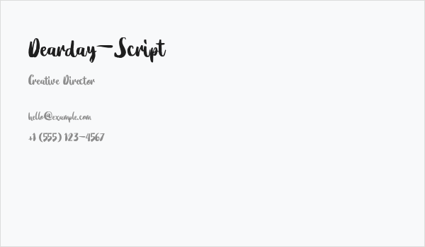 Dearday-Script Business Card