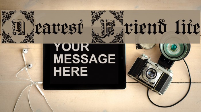 Dearest Friend lite Font examples