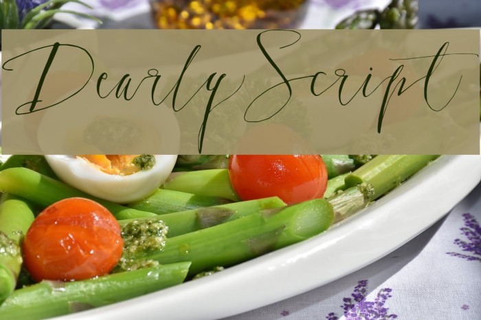 DearlyScript Font examples