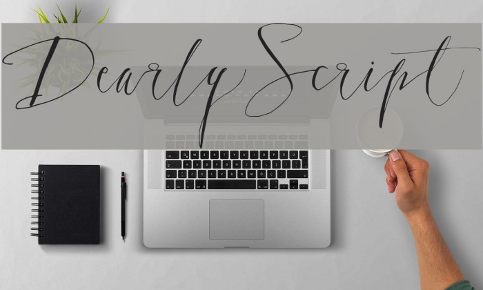DearlyScript Font examples