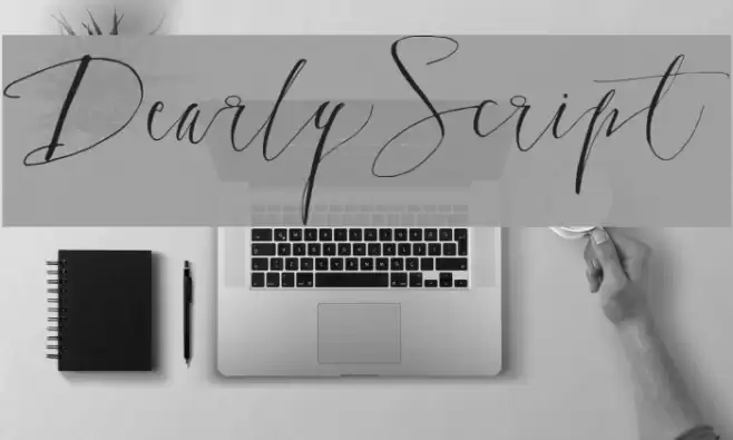 DearlyScript Font examples
