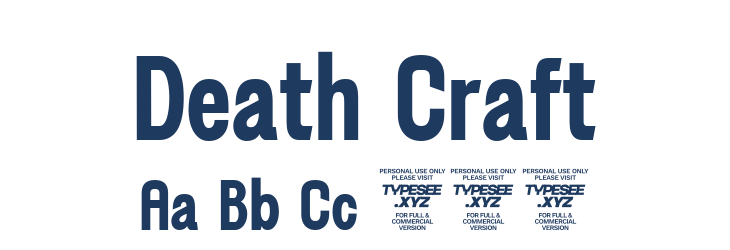 Death Craft Font Preview