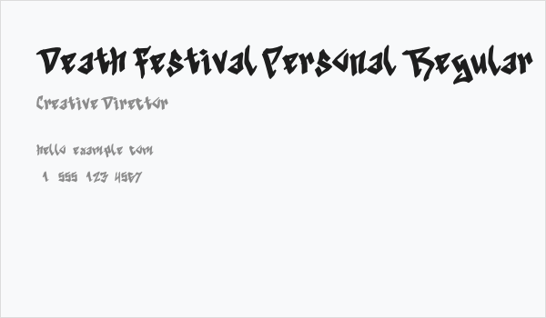 Death Festival Personal Regular Business Card