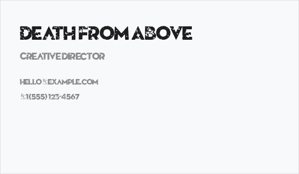 Death From Above Business Card