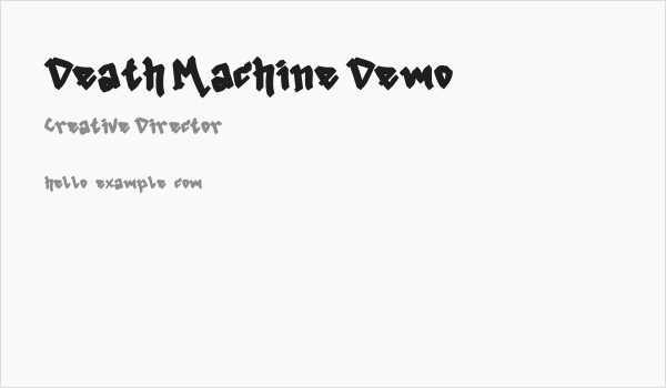 Death Machine Demo Business Card