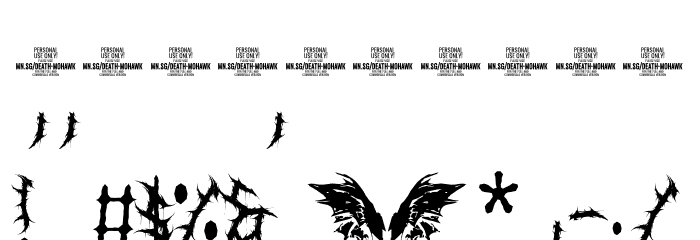 Death Mohawk PERSONAL USE Regular Font OTHER CHARS