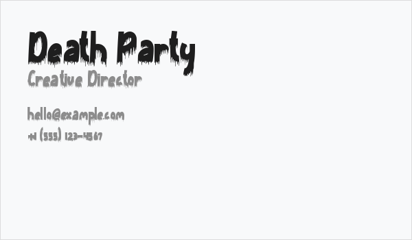 Death Party Business Card