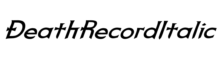 Death Record Italic  font caratteri gratis