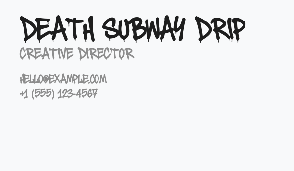 Death Subway Drip Business Card