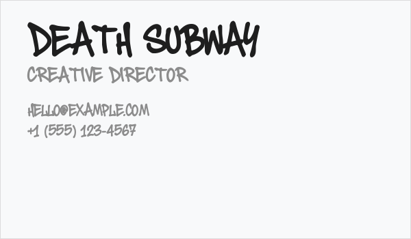 Death Subway Business Card