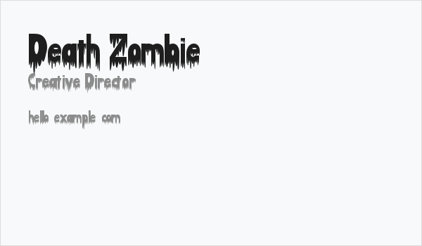 Death Zombie Business Card