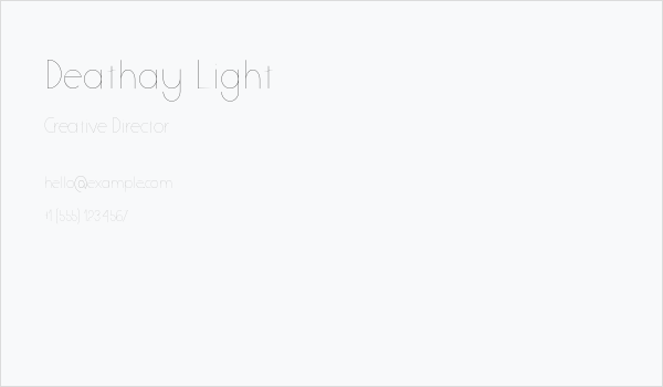 Deathay Light Business Card