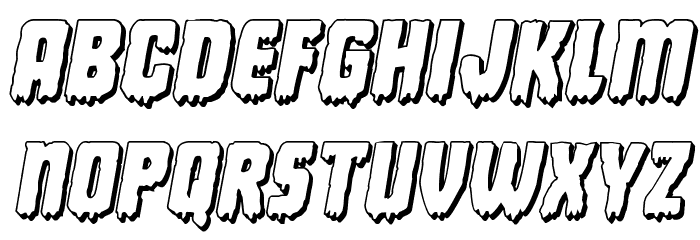Deathblood 3D Italic Font LOWERCASE