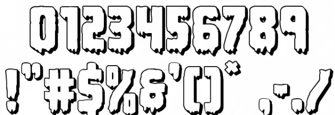 Deathblood 3D Font OTHER CHARS
