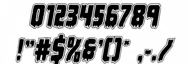 Deathblood Academy Italic Font OTHER CHARS