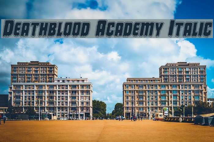 Deathblood Academy Italic Font examples