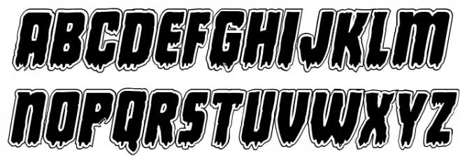 Deathblood Academy Italic Caratteri MINUSCOLO
