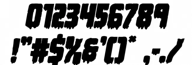 Deathblood Bold Italic Font OTHER CHARS