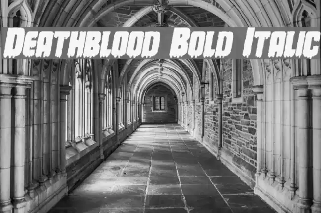 Deathblood Bold Italic Font examples