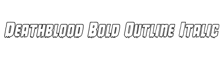 Deathblood Bold Outline Italic Font