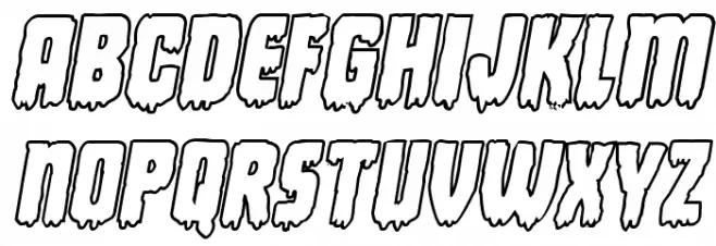 Deathblood Bold Outline Italic Font Litere mari