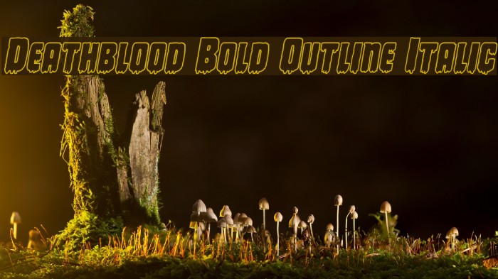 Deathblood Bold Outline Italic Font examples