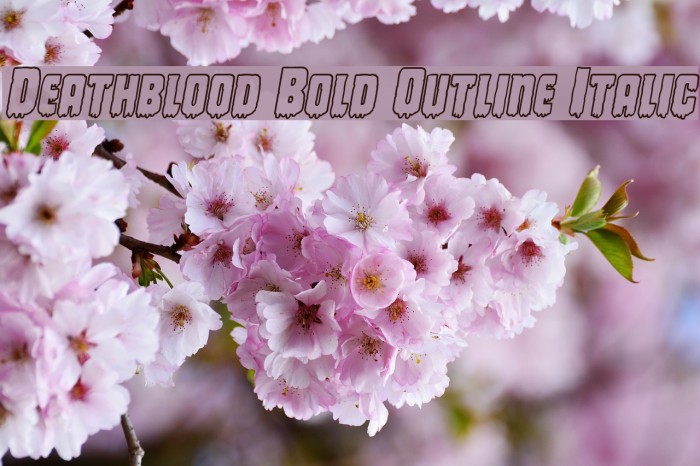 Deathblood Bold Outline Italic Font examples