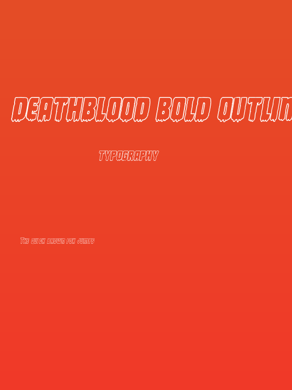 Deathblood Bold Outline Italic Poster