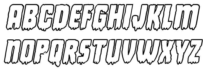 Deathblood Bold Outline Italic Font LOWERCASE