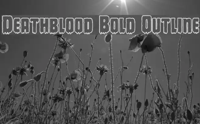 Deathblood Bold Outline Font examples