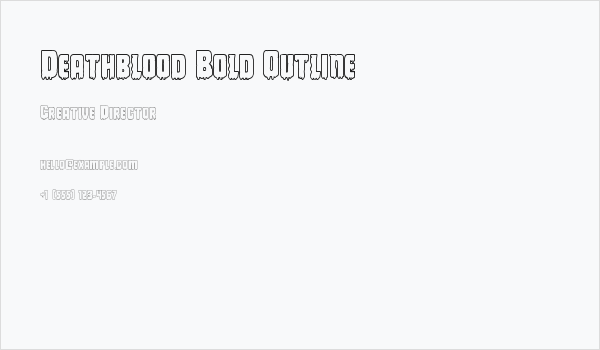 Deathblood Bold Outline Business Card