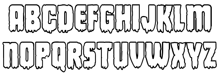 Deathblood Bold Outline Font LOWERCASE
