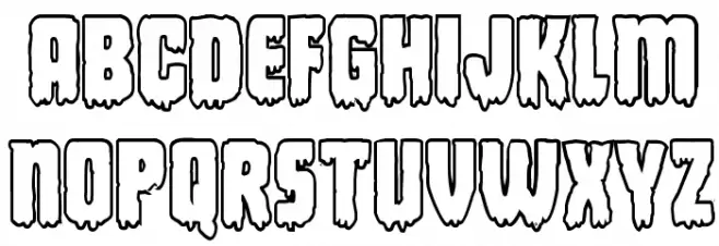 Deathblood Bold Outline Polices MINUSCULES