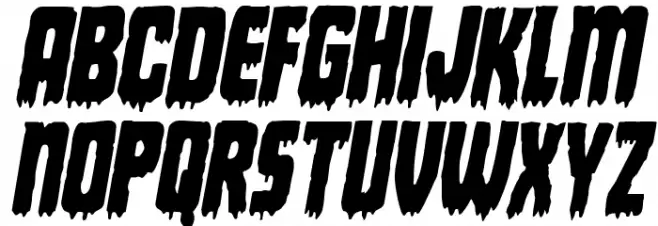 Deathblood Condensed Italic 字体 大写