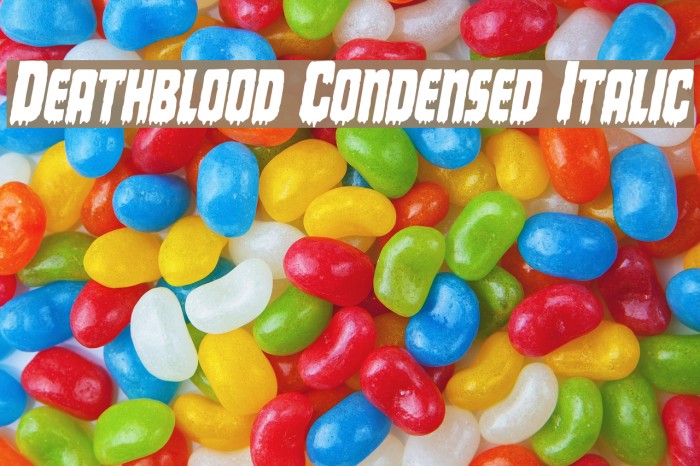 Deathblood Condensed Italic Polices examples