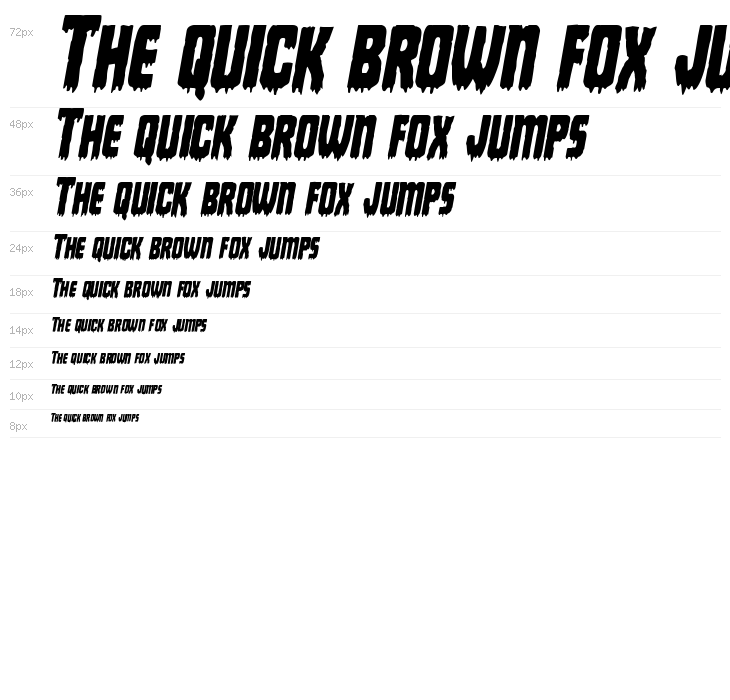 Deathblood Condensed Italic Waterfall