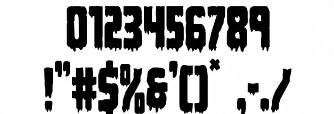 Deathblood Condensed Font OTHER CHARS