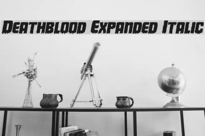 Deathblood Expanded Italic examples