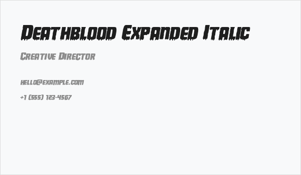 Deathblood Expanded Italic Business Card