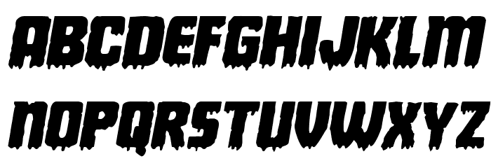 Deathblood Expanded Italic Font LOWERCASE