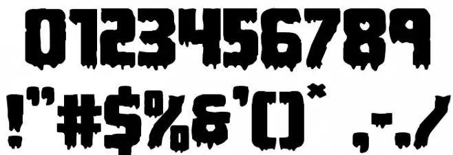 Deathblood Expanded Font OTHER CHARS