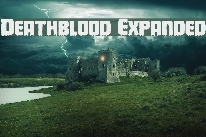 Deathblood Expanded Font examples