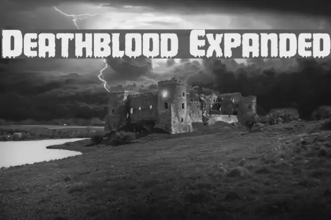 Deathblood Expanded Font examples